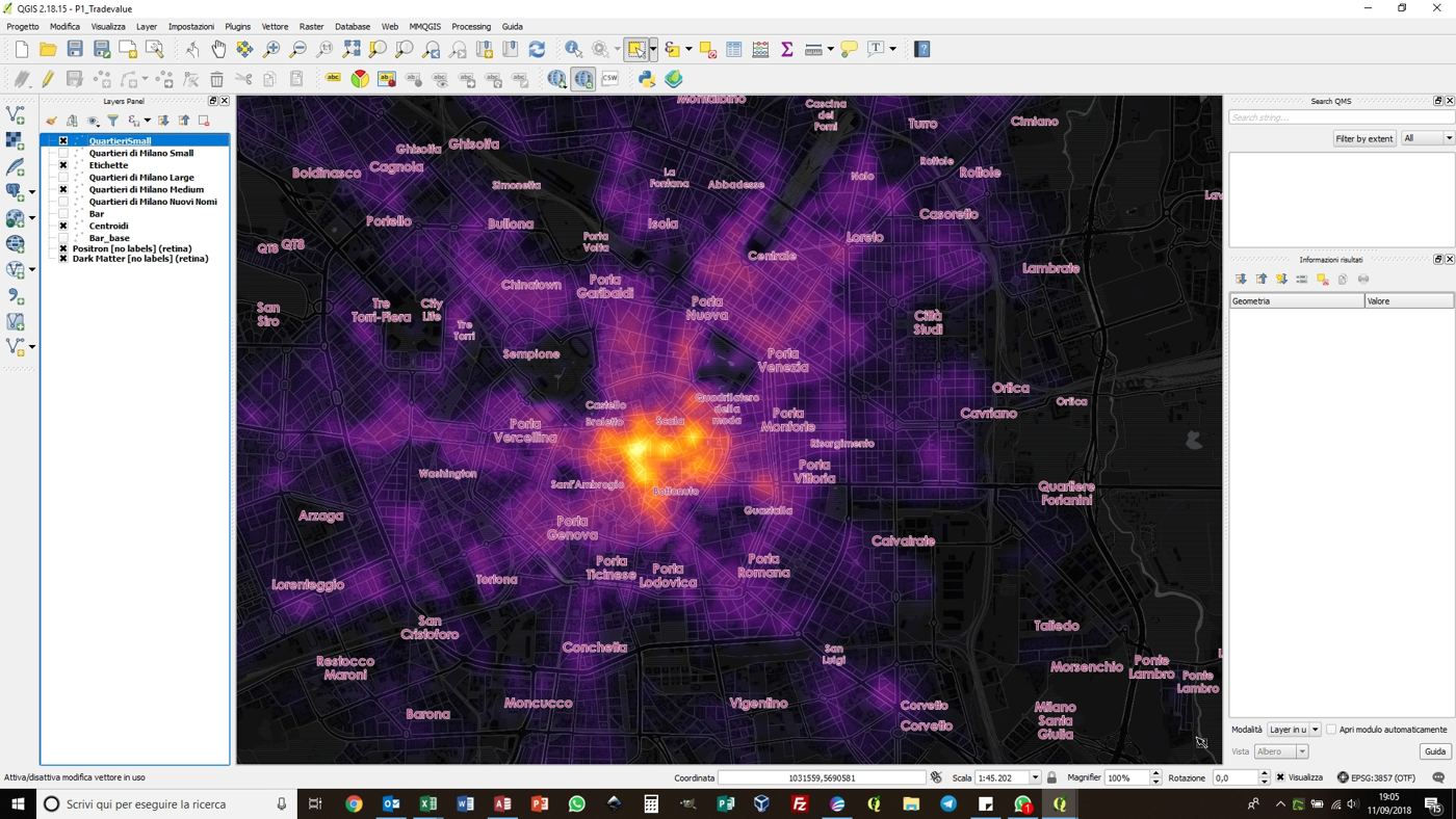 A QGIS map of Milan trade values: data like this moves between formats every day, and this tool does the conversion in your browser.